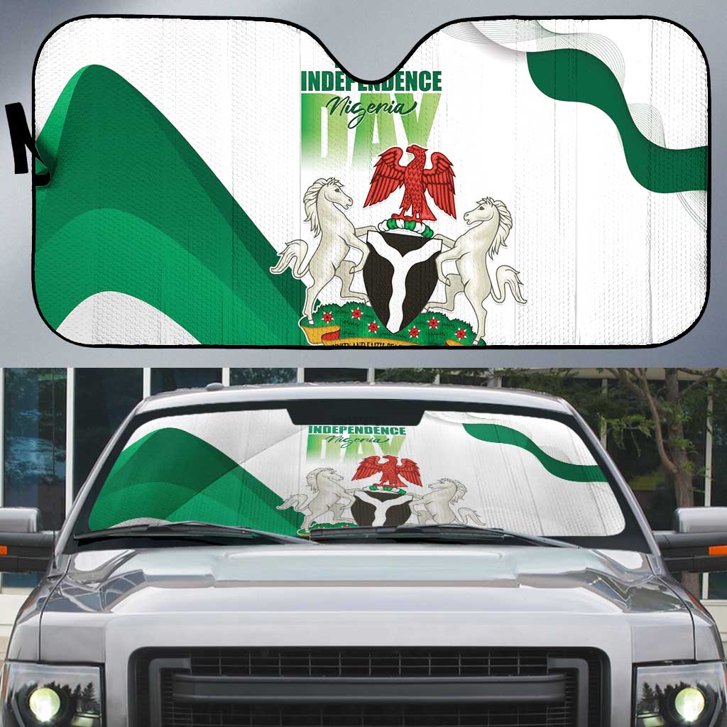 Nigeria Independence Day Auto Sun Shade Unity and Faith Peace and Progress - Wonder Print Shop