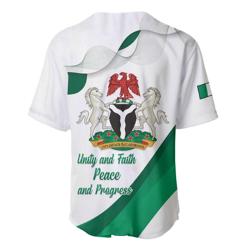 Personalized Nigeria Independence Day Baseball Jersey Unity and Faith Peace and Progress - Wonder Print Shop