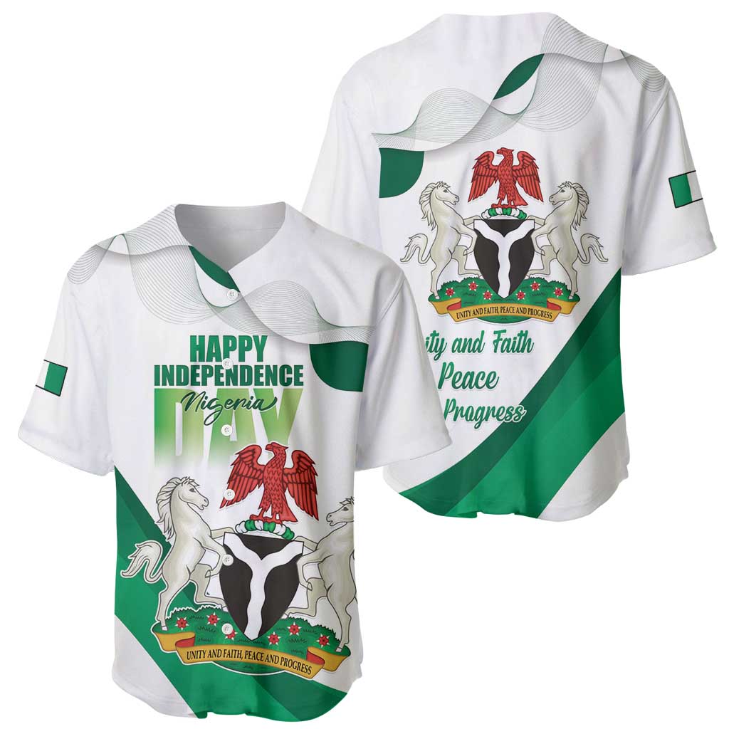 Personalized Nigeria Independence Day Baseball Jersey Unity and Faith Peace and Progress - Wonder Print Shop