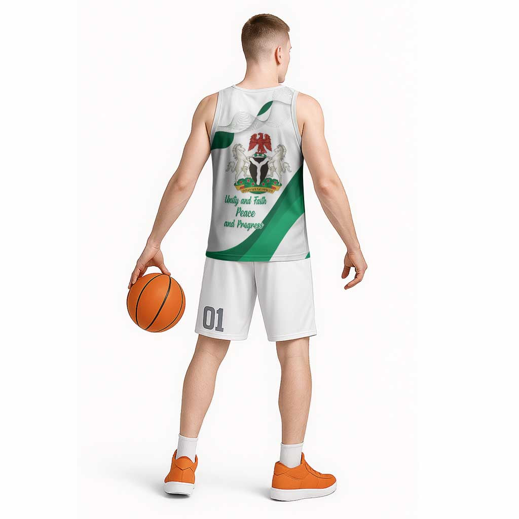 Personalized Nigeria Independence Day Basketball Jersey Unity and Faith Peace and Progress - Wonder Print Shop