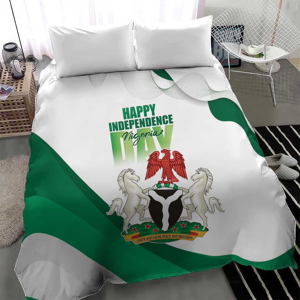 Nigeria Independence Day Bedding Set Unity and Faith Peace and Progress - Wonder Print Shop