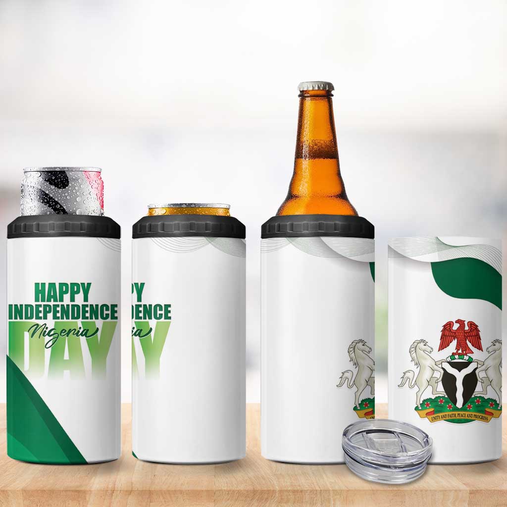Personalized Nigeria Independence Day 4 in 1 Can Cooler Tumbler Unity and Faith Peace and Progress - Wonder Print Shop