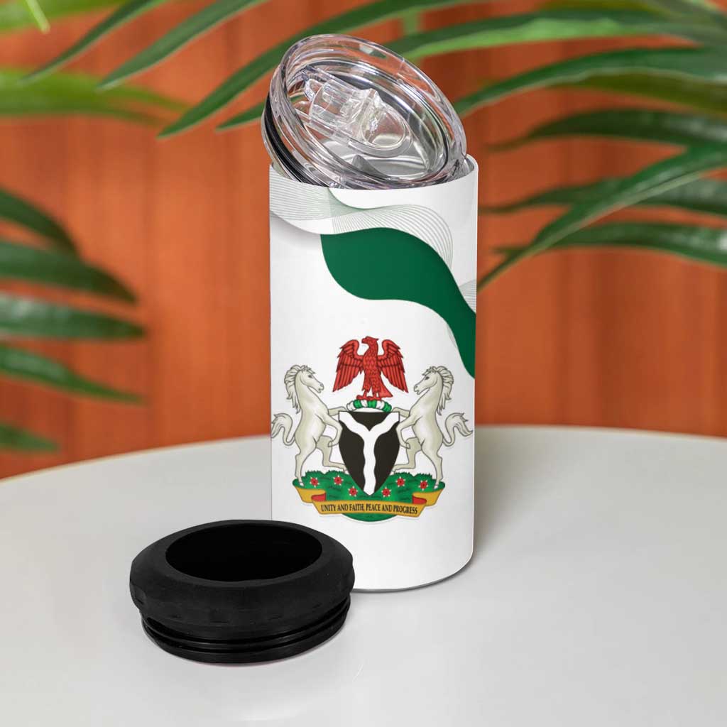 Personalized Nigeria Independence Day 4 in 1 Can Cooler Tumbler Unity and Faith Peace and Progress - Wonder Print Shop