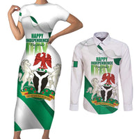 Personalized Nigeria Independence Day Couples Matching Short Sleeve Bodycon Dress and Long Sleeve Button Shirt Unity and Faith Peace and Progress - Wonder Print Shop