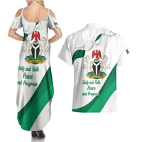 Personalized Nigeria Independence Day Couples Matching Summer Maxi Dress and Hawaiian Shirt Unity and Faith Peace and Progress - Wonder Print Shop