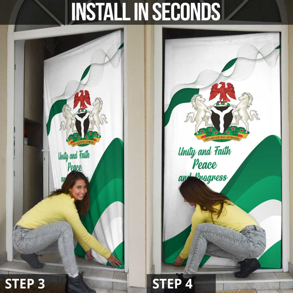 Nigeria Independence Day Door Cover Unity and Faith Peace and Progress - Wonder Print Shop