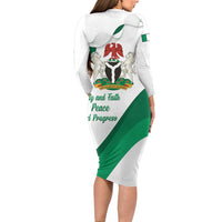 Personalized Nigeria Independence Day Family Matching Long Sleeve Bodycon Dress and Hawaiian Shirt Unity and Faith Peace and Progress - Wonder Print Shop