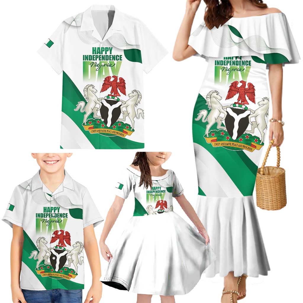 Personalized Nigeria Independence Day Family Matching Mermaid Dress and Hawaiian Shirt Unity and Faith Peace and Progress - Wonder Print Shop