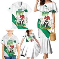 Personalized Nigeria Independence Day Family Matching Mermaid Dress and Hawaiian Shirt Unity and Faith Peace and Progress - Wonder Print Shop