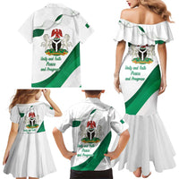 Personalized Nigeria Independence Day Family Matching Mermaid Dress and Hawaiian Shirt Unity and Faith Peace and Progress - Wonder Print Shop