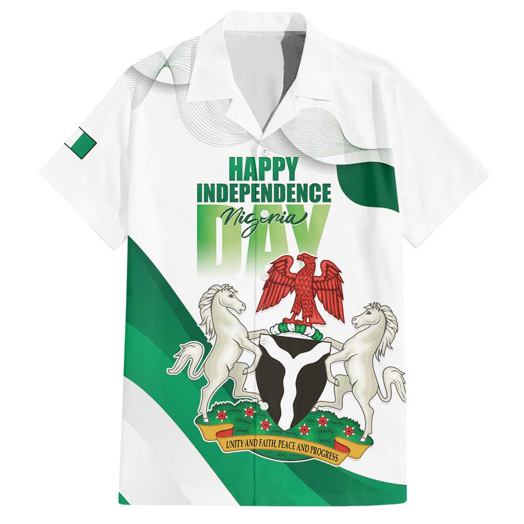 Personalized Nigeria Independence Day Family Matching Off Shoulder Maxi Dress and Hawaiian Shirt Unity and Faith Peace and Progress - Wonder Print Shop