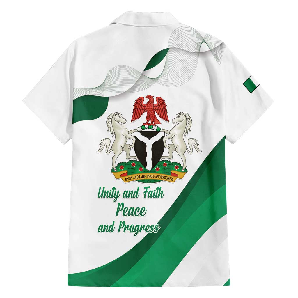 Personalized Nigeria Independence Day Family Matching Off Shoulder Maxi Dress and Hawaiian Shirt Unity and Faith Peace and Progress - Wonder Print Shop