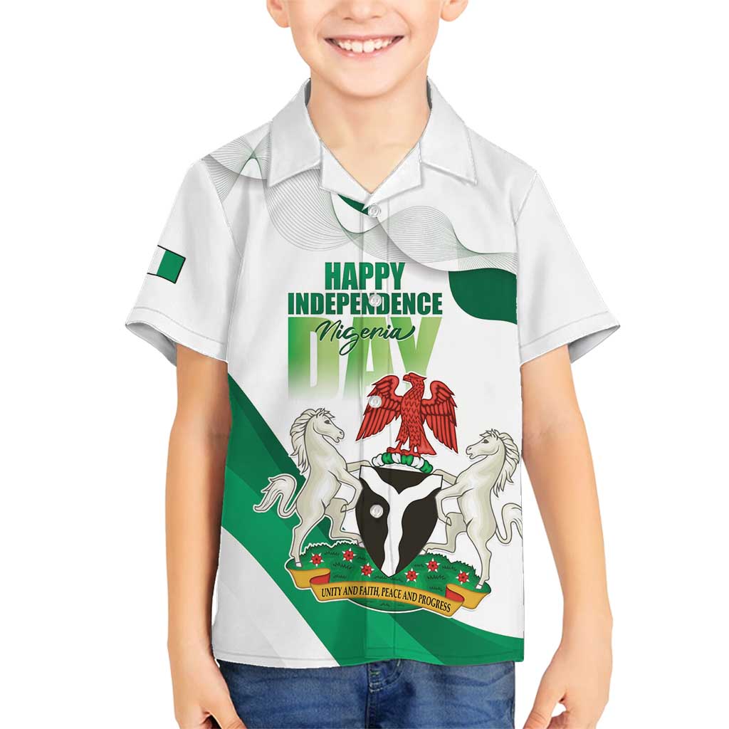 Personalized Nigeria Independence Day Family Matching Off Shoulder Maxi Dress and Hawaiian Shirt Unity and Faith Peace and Progress - Wonder Print Shop