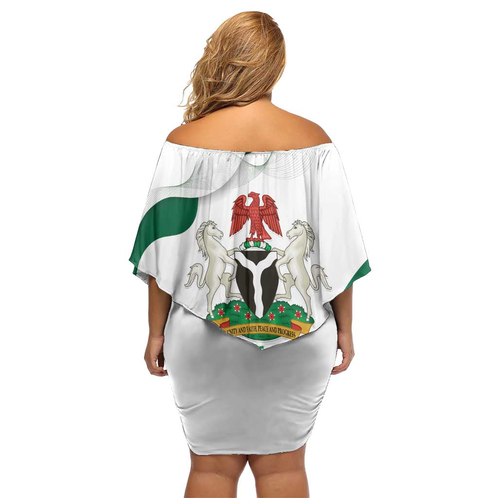 Personalized Nigeria Independence Day Family Matching Off Shoulder Short Dress and Hawaiian Shirt Unity and Faith Peace and Progress - Wonder Print Shop
