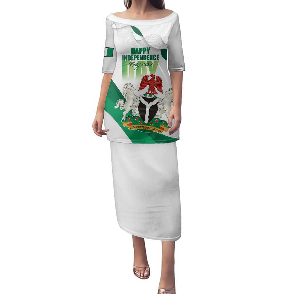 Personalized Nigeria Independence Day Family Matching Puletasi and Hawaiian Shirt Unity and Faith Peace and Progress - Wonder Print Shop