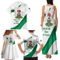 Personalized Nigeria Independence Day Family Matching Tank Maxi Dress and Hawaiian Shirt Unity and Faith Peace and Progress - Wonder Print Shop