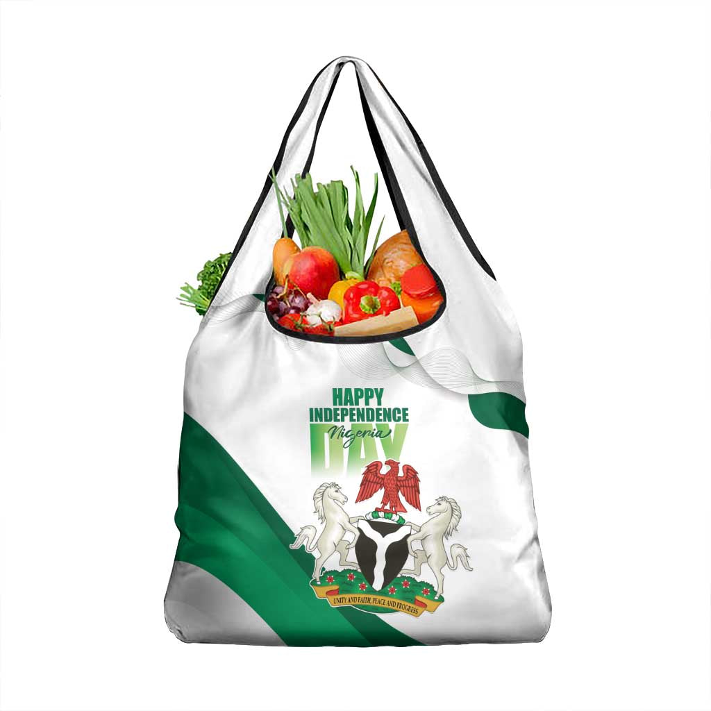 Nigeria Independence Day Grocery Bag Unity and Faith Peace and Progress - Wonder Print Shop