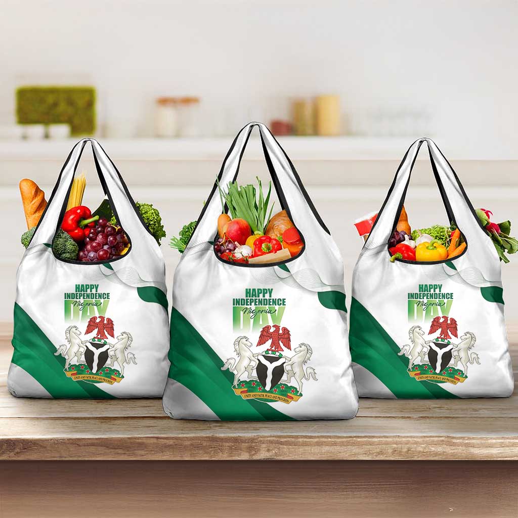 Nigeria Independence Day Grocery Bag Unity and Faith Peace and Progress - Wonder Print Shop