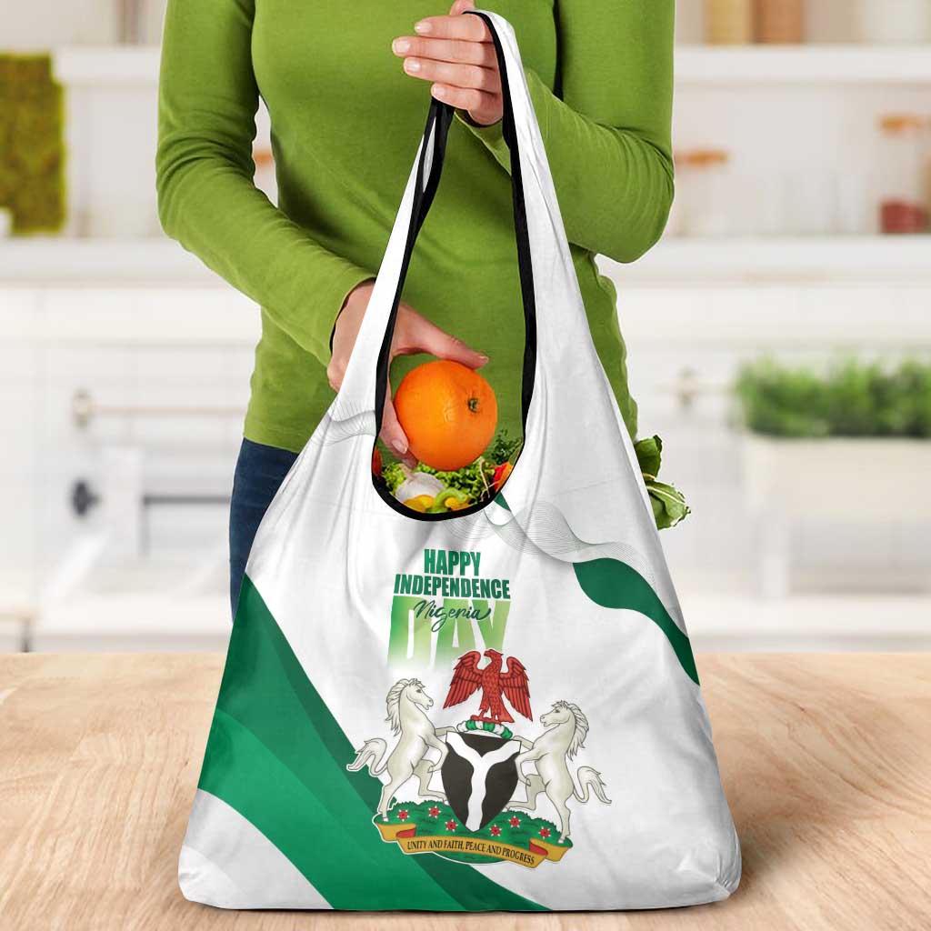 Nigeria Independence Day Grocery Bag Unity and Faith Peace and Progress - Wonder Print Shop