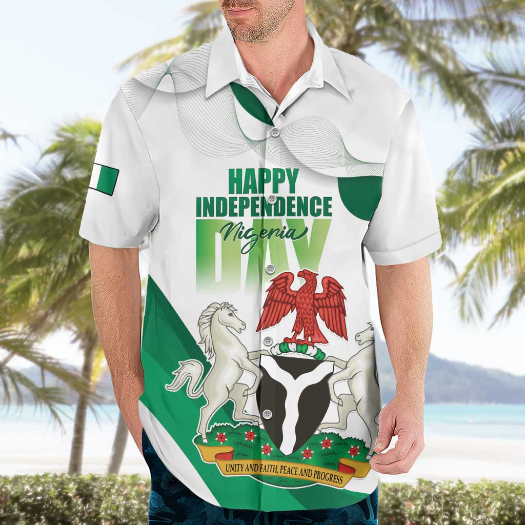 Personalized Nigeria Independence Day Hawaiian Shirt Unity and Faith Peace and Progress - Wonder Print Shop
