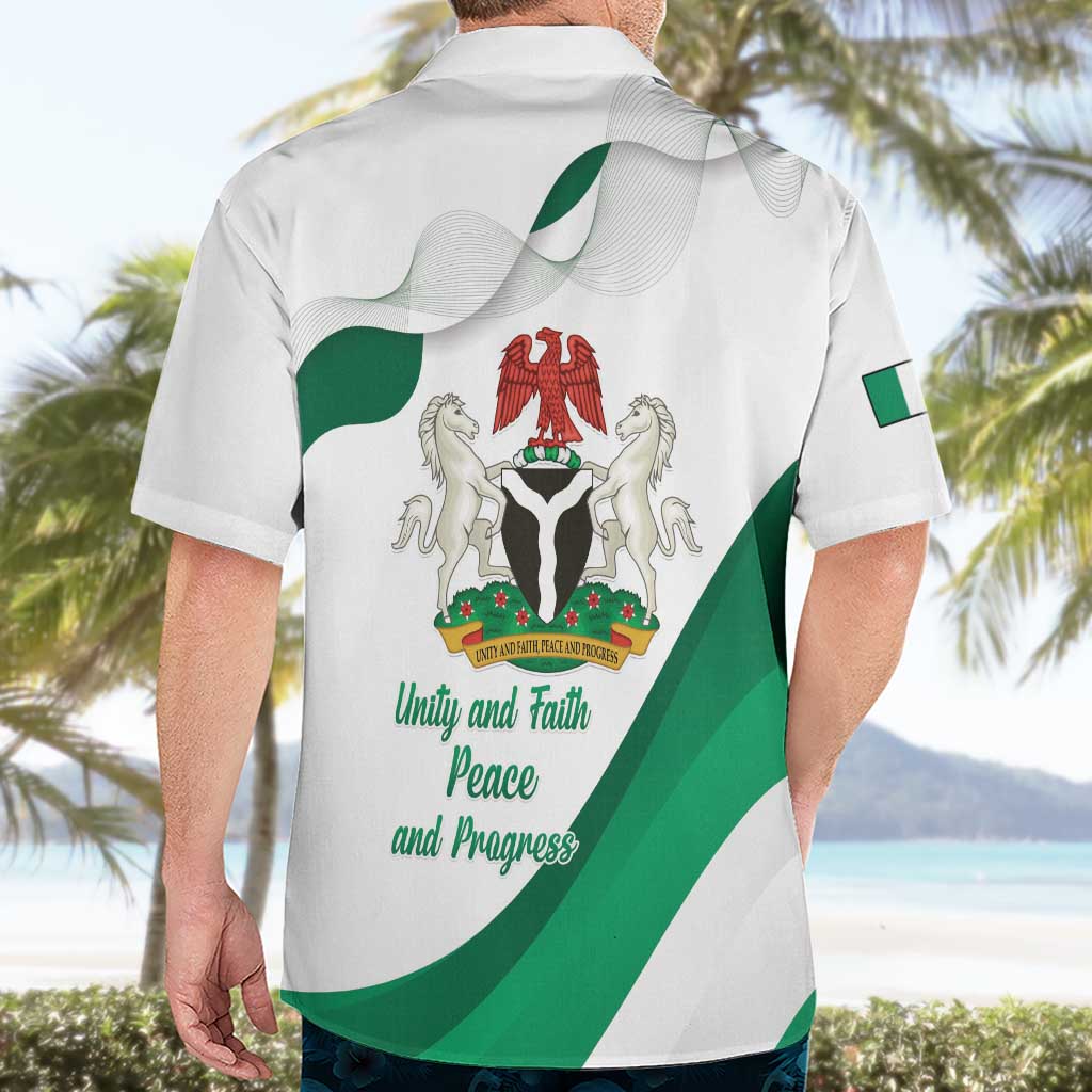 Personalized Nigeria Independence Day Hawaiian Shirt Unity and Faith Peace and Progress - Wonder Print Shop