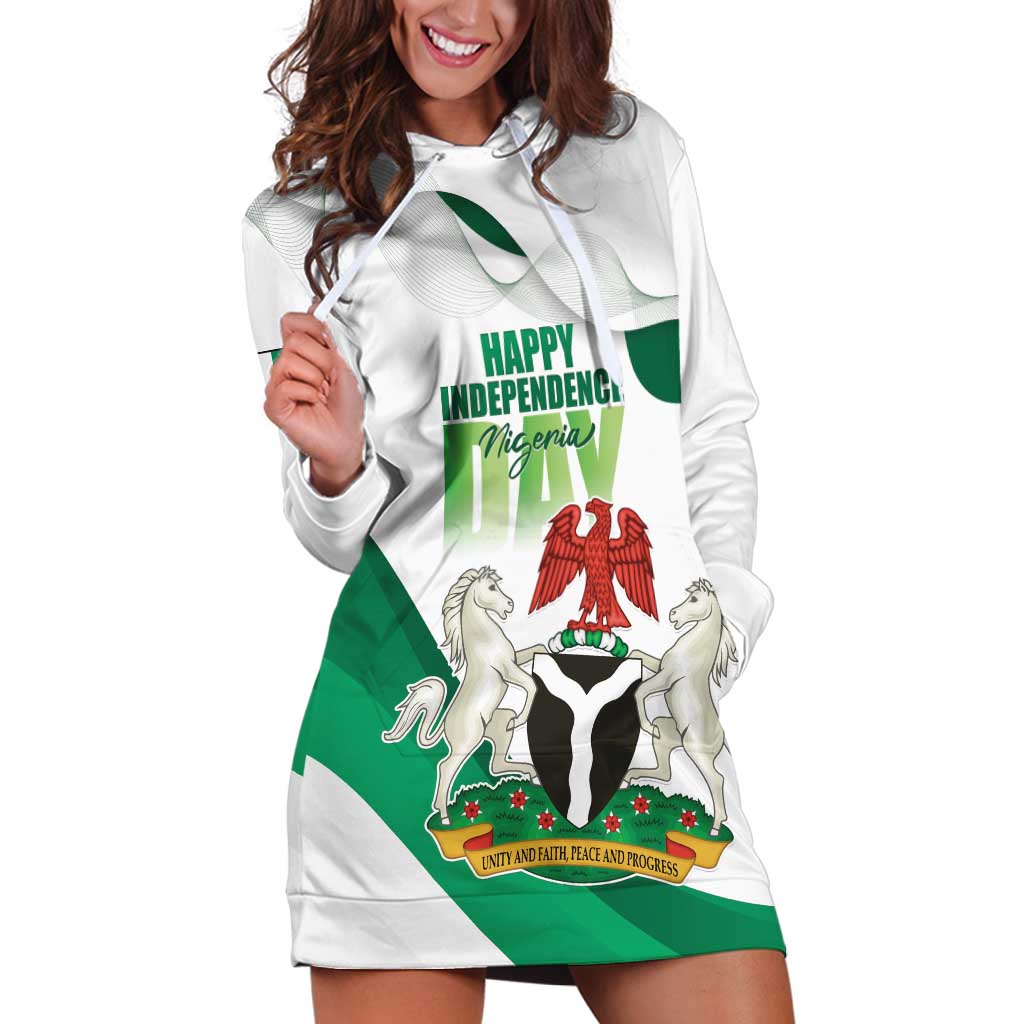 Personalized Nigeria Independence Day Hoodie Dress Unity and Faith Peace and Progress - Wonder Print Shop