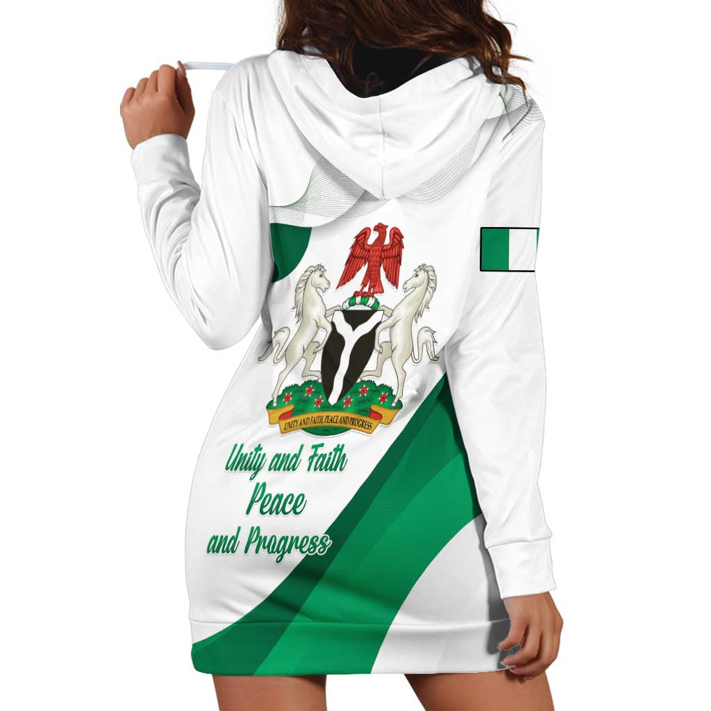 Personalized Nigeria Independence Day Hoodie Dress Unity and Faith Peace and Progress - Wonder Print Shop