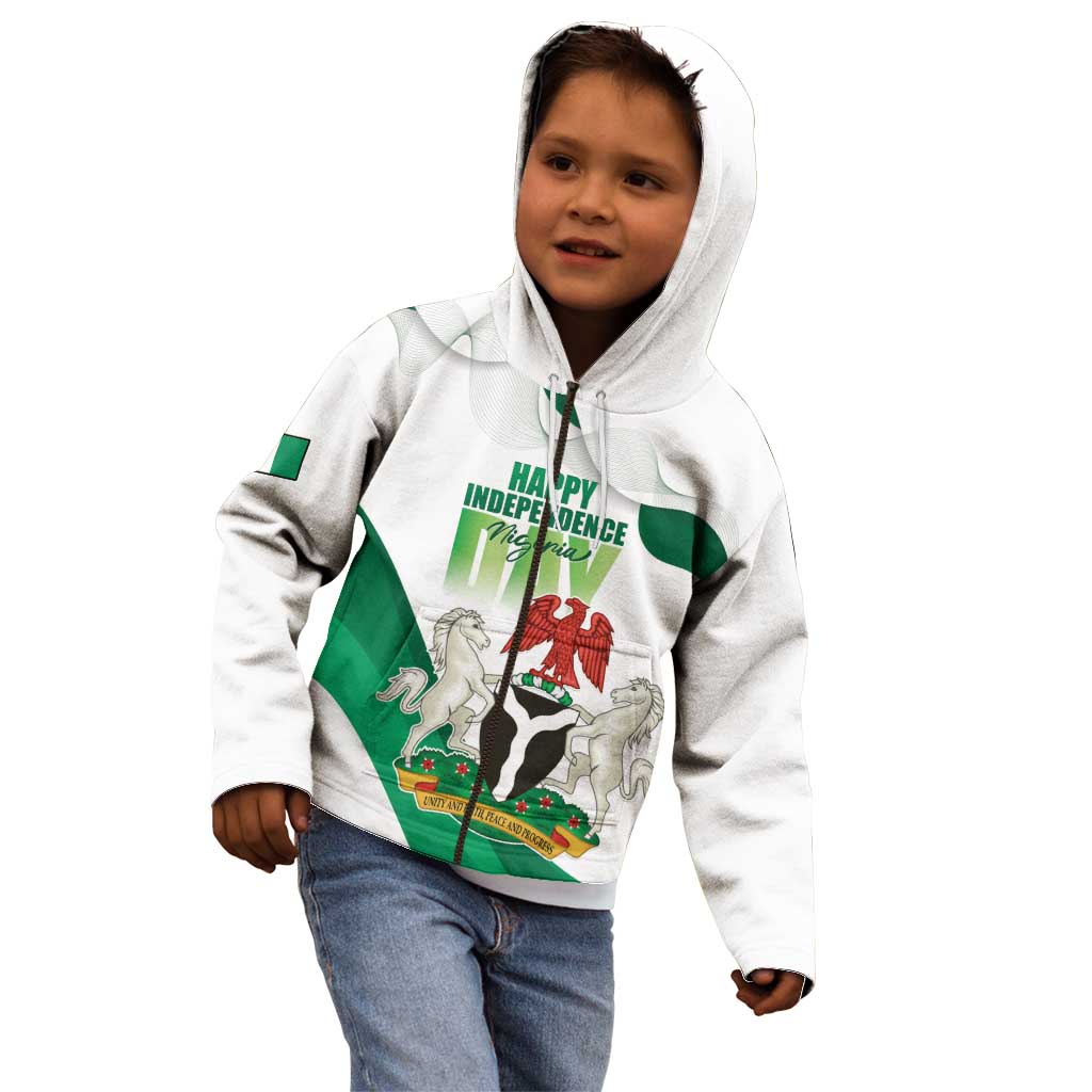 Personalized Nigeria Independence Day Kid Hoodie Unity and Faith Peace and Progress - Wonder Print Shop