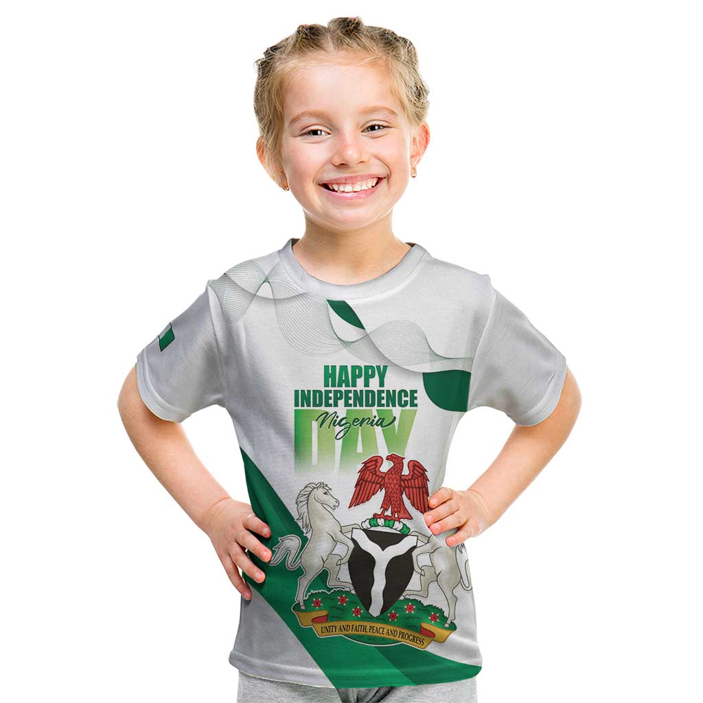 Personalized Nigeria Independence Day Kid T Shirt Unity and Faith Peace and Progress - Wonder Print Shop
