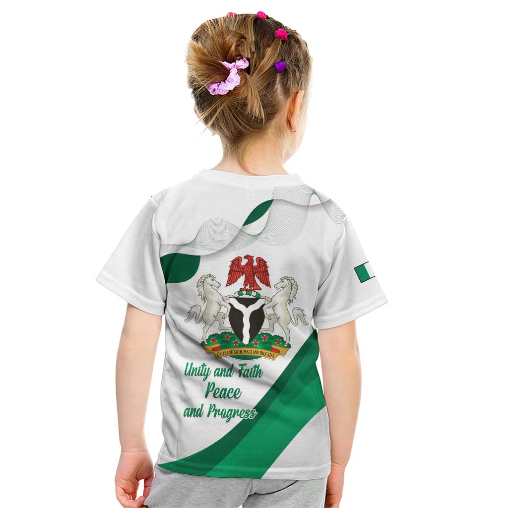 Personalized Nigeria Independence Day Kid T Shirt Unity and Faith Peace and Progress - Wonder Print Shop