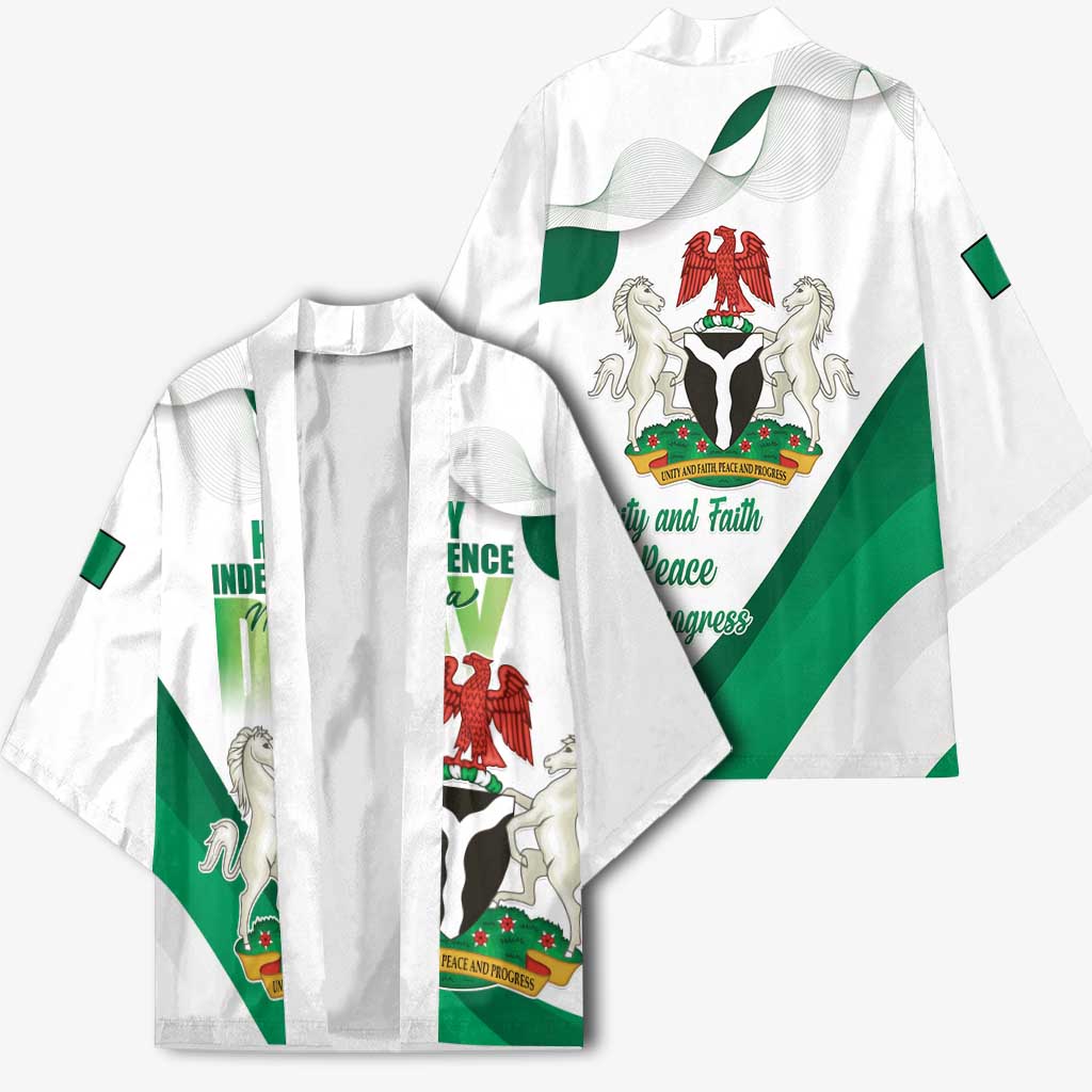 Personalized Nigeria Independence Day Kimono Unity and Faith Peace and Progress - Wonder Print Shop