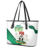 Nigeria Independence Day Leather Tote Bag Unity and Faith Peace and Progress - Wonder Print Shop