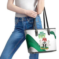 Nigeria Independence Day Leather Tote Bag Unity and Faith Peace and Progress - Wonder Print Shop