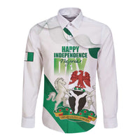 Personalized Nigeria Independence Day Long Sleeve Button Shirt Unity and Faith Peace and Progress - Wonder Print Shop