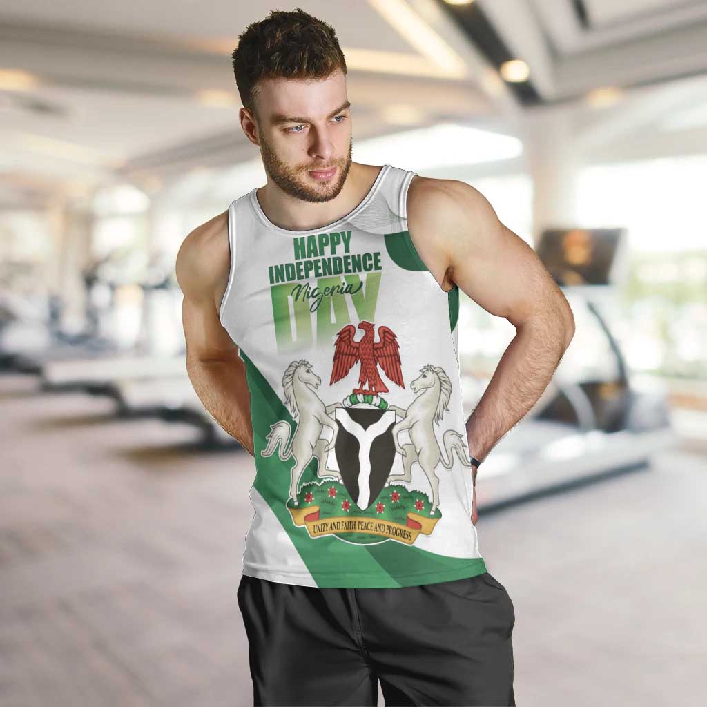 Personalized Nigeria Independence Day Men Tank Top Unity and Faith Peace and Progress - Wonder Print Shop