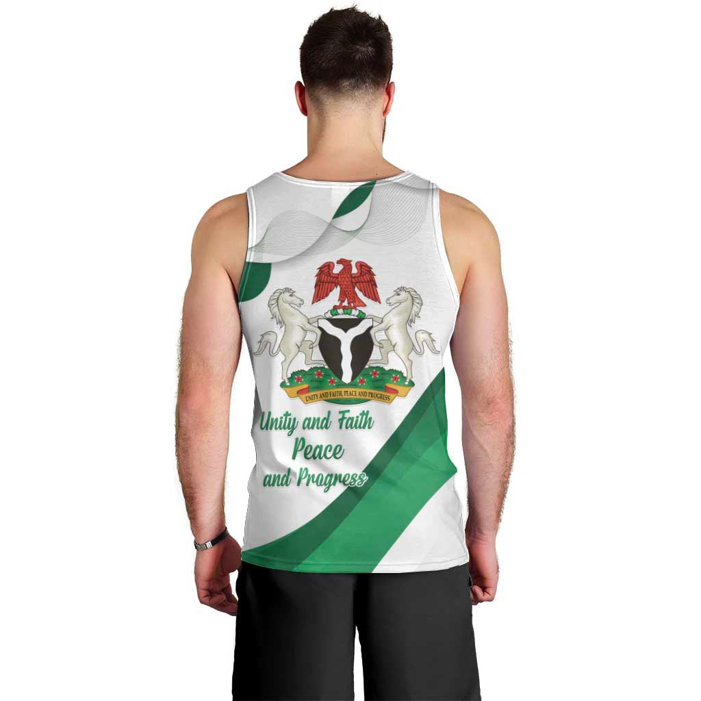 Personalized Nigeria Independence Day Men Tank Top Unity and Faith Peace and Progress - Wonder Print Shop