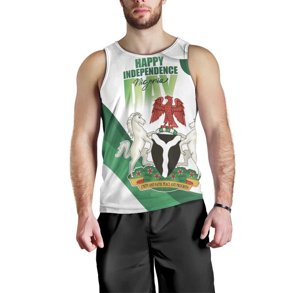 Personalized Nigeria Independence Day Men Tank Top Unity and Faith Peace and Progress - Wonder Print Shop