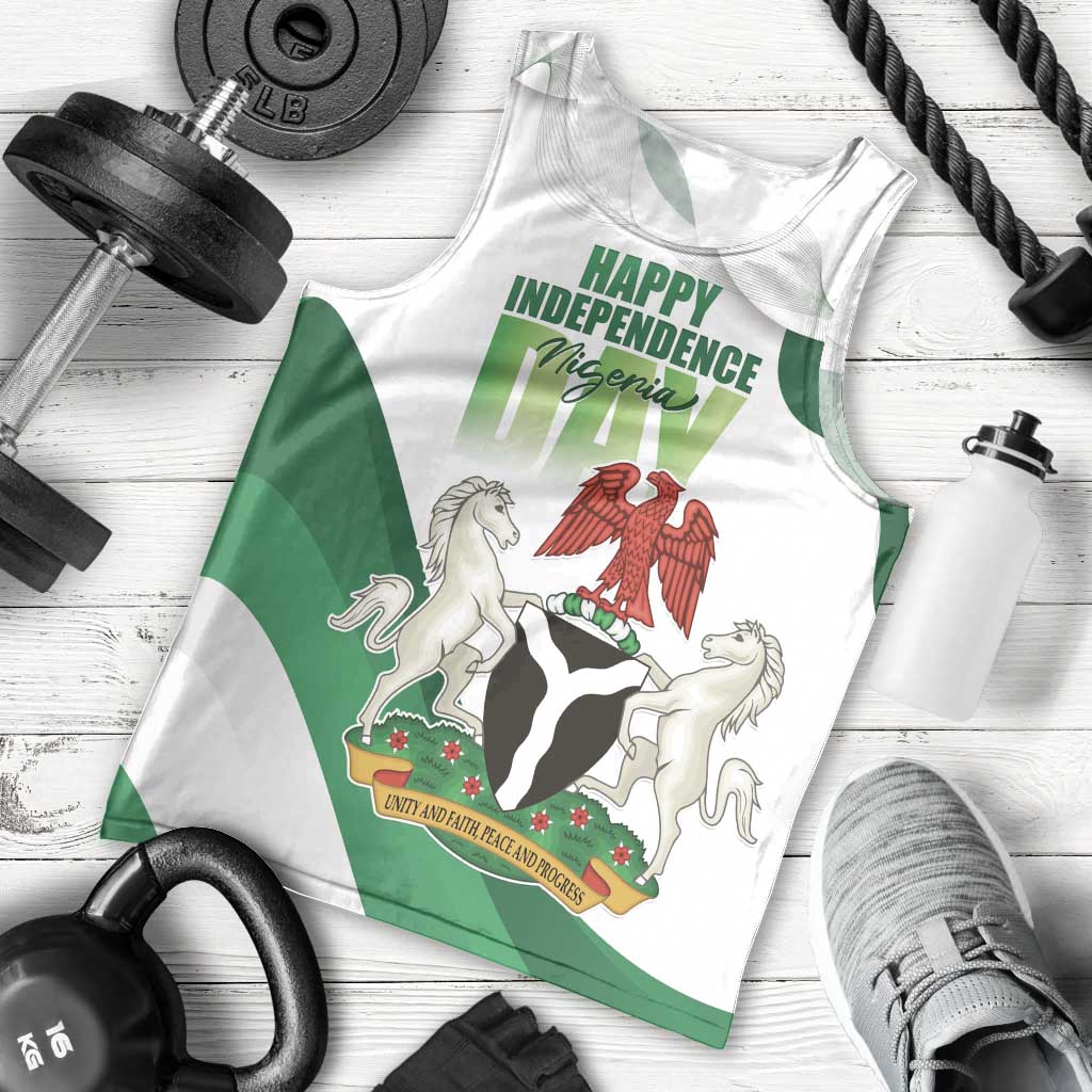 Personalized Nigeria Independence Day Men Tank Top Unity and Faith Peace and Progress - Wonder Print Shop
