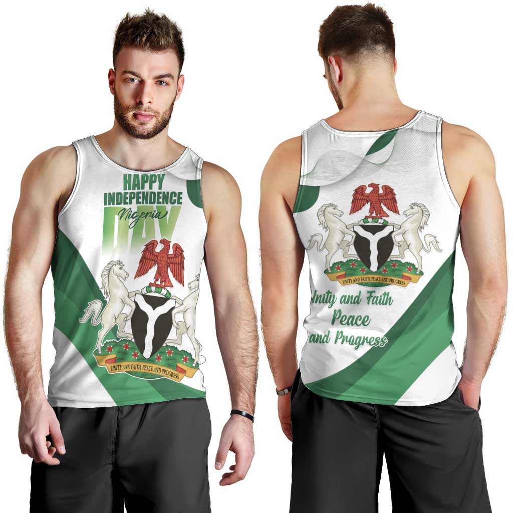 Personalized Nigeria Independence Day Men Tank Top Unity and Faith Peace and Progress - Wonder Print Shop