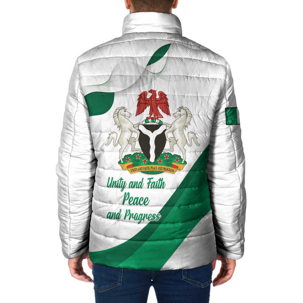 Personalized Nigeria Independence Day Padded Jacket Unity and Faith Peace and Progress - Wonder Print Shop
