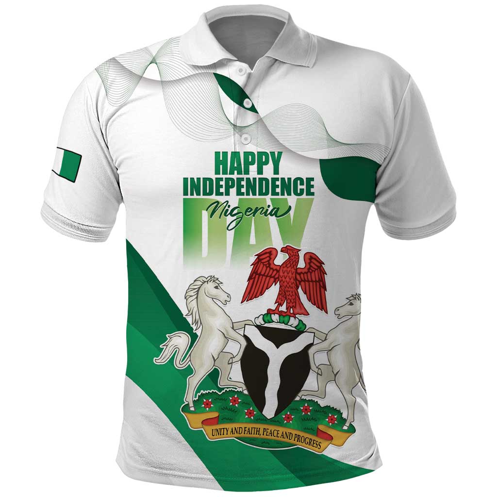 Personalized Nigeria Independence Day Polo Shirt Unity and Faith Peace and Progress - Wonder Print Shop