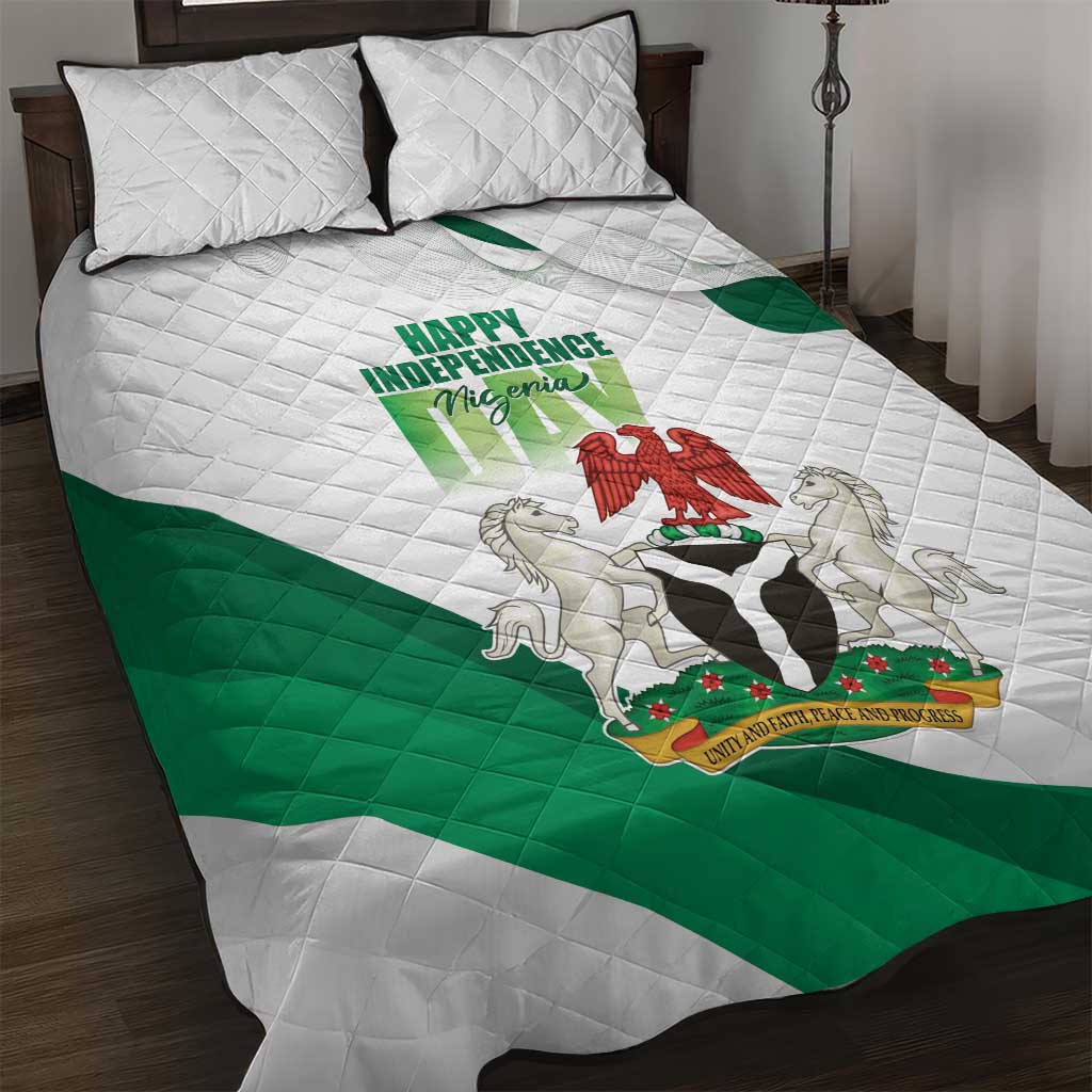 Nigeria Independence Day Quilt Bed Set Unity and Faith Peace and Progress - Wonder Print Shop
