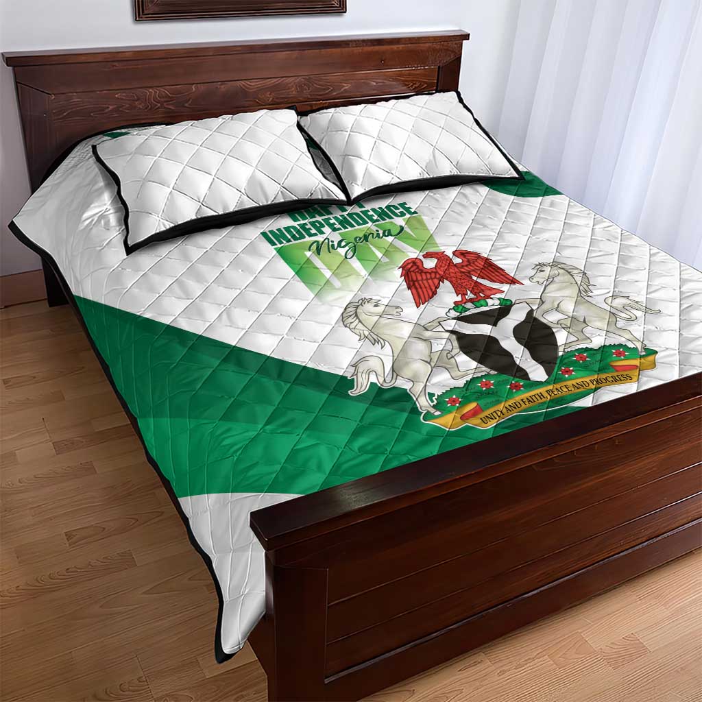 Nigeria Independence Day Quilt Bed Set Unity and Faith Peace and Progress - Wonder Print Shop