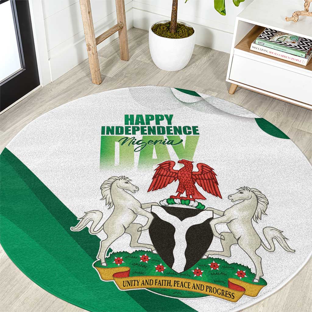 Nigeria Independence Day Round Carpet Unity and Faith Peace and Progress - Wonder Print Shop