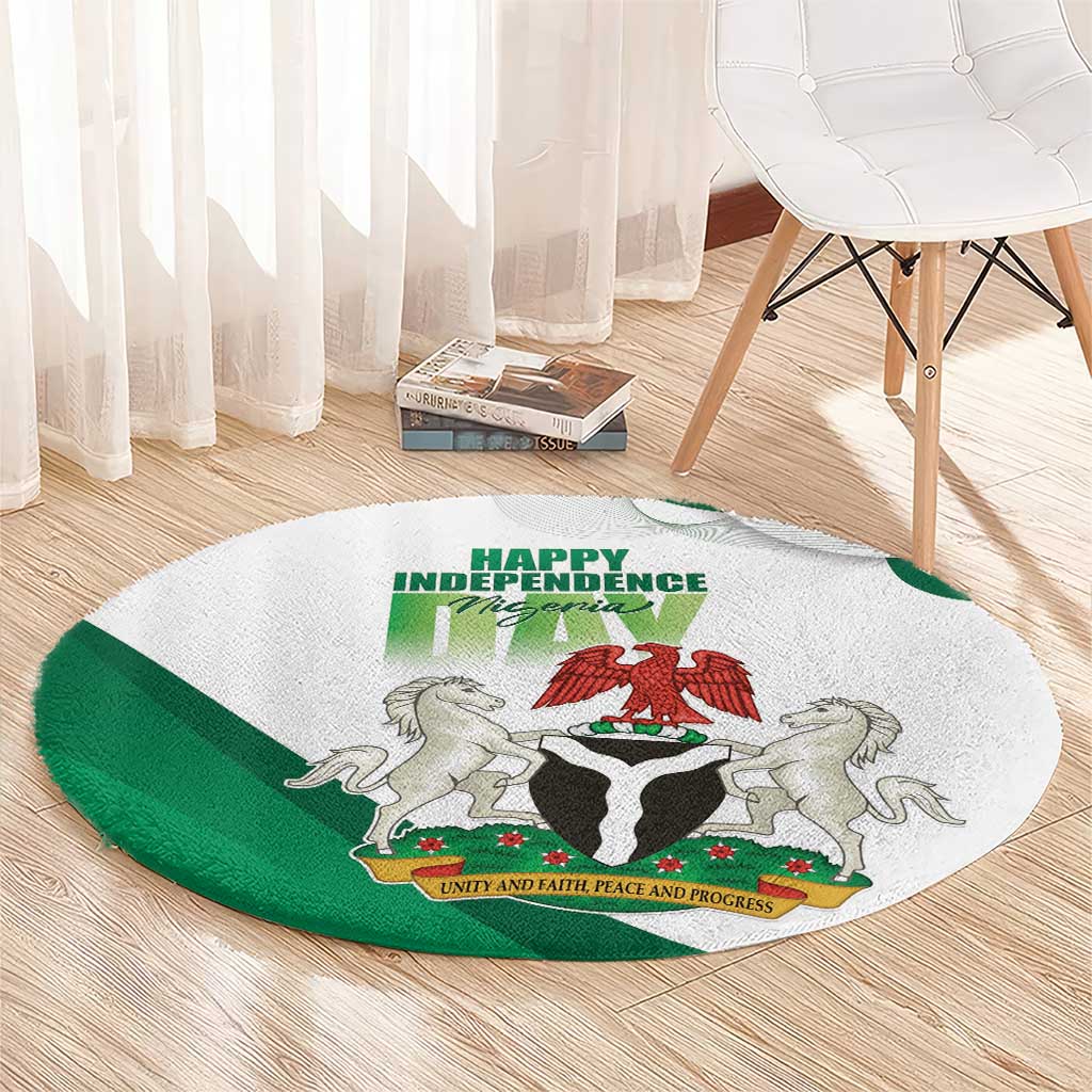 Nigeria Independence Day Round Carpet Unity and Faith Peace and Progress - Wonder Print Shop