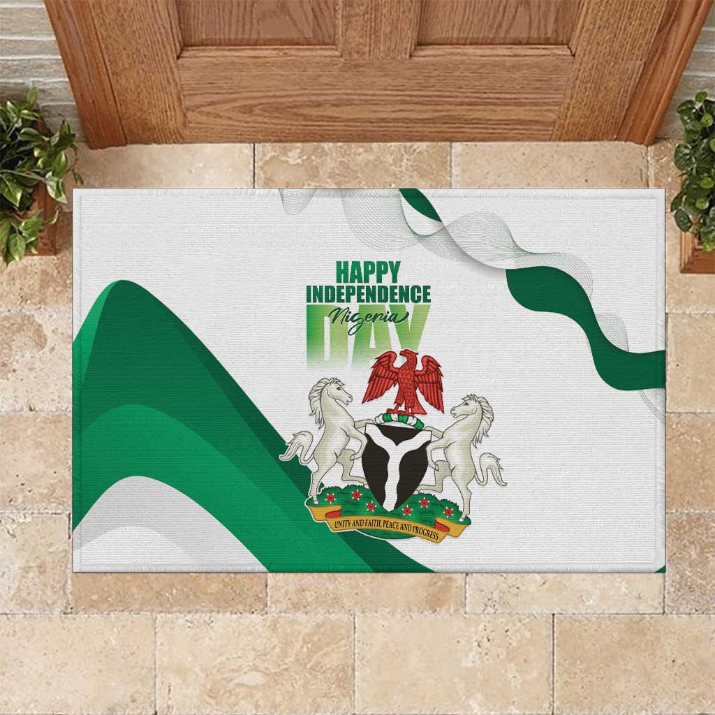 Nigeria Independence Day Rubber Doormat Unity and Faith Peace and Progress - Wonder Print Shop