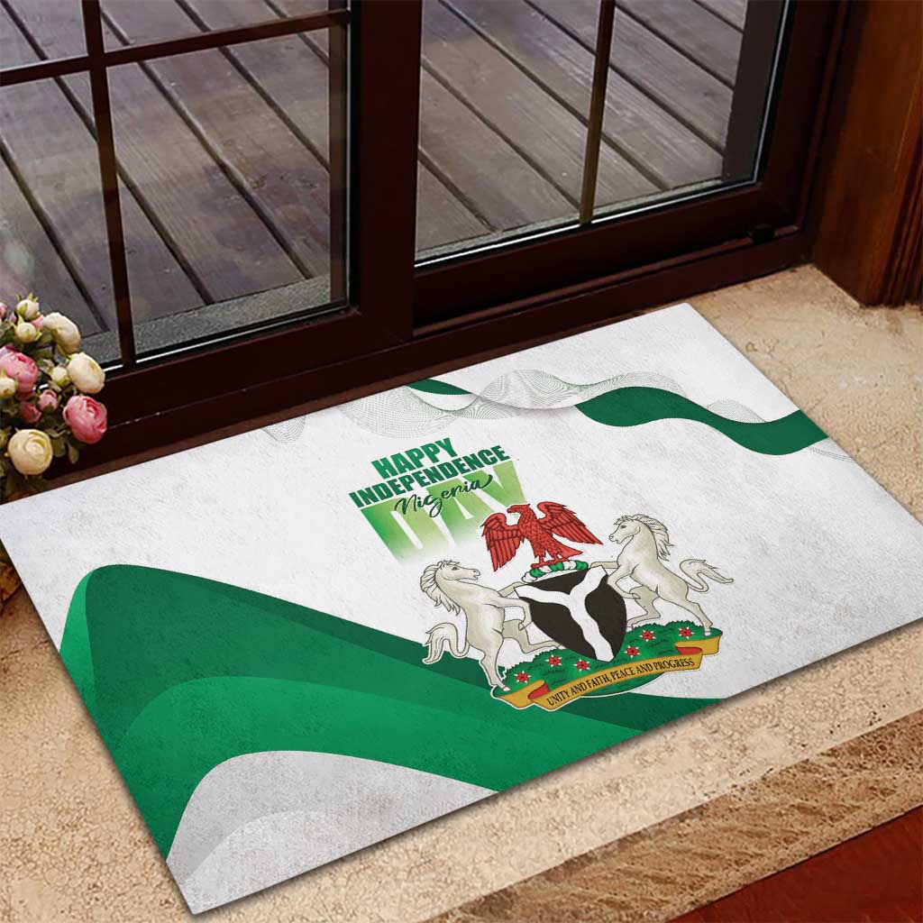 Nigeria Independence Day Rubber Doormat Unity and Faith Peace and Progress - Wonder Print Shop