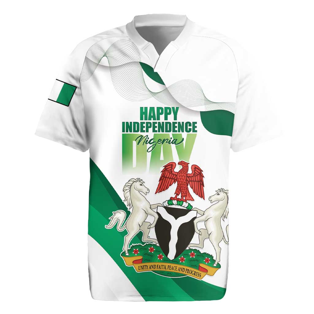 Personalized Nigeria Independence Day Rugby Jersey Unity and Faith Peace and Progress - Wonder Print Shop