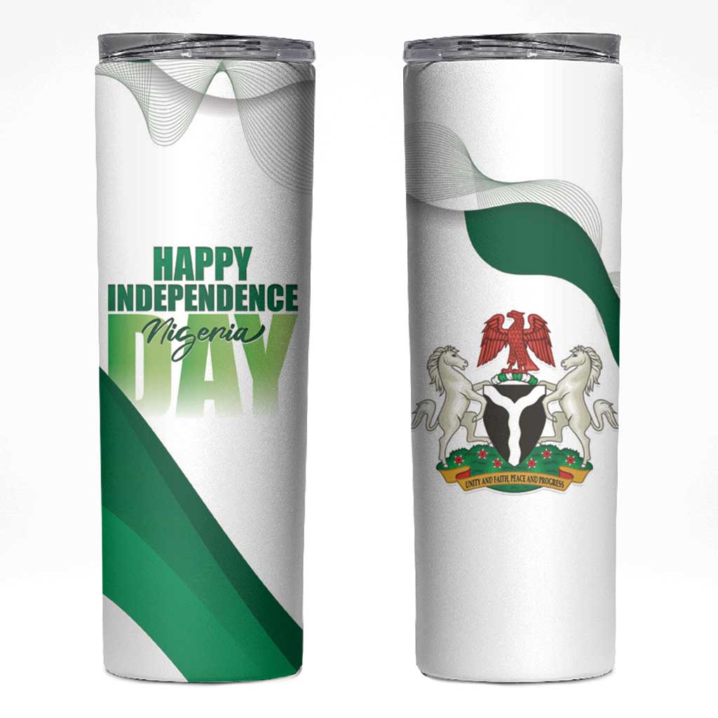 Personalized Nigeria Independence Day Skinny Tumbler Unity and Faith Peace and Progress - Wonder Print Shop