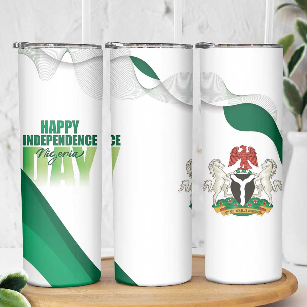 Personalized Nigeria Independence Day Skinny Tumbler Unity and Faith Peace and Progress - Wonder Print Shop